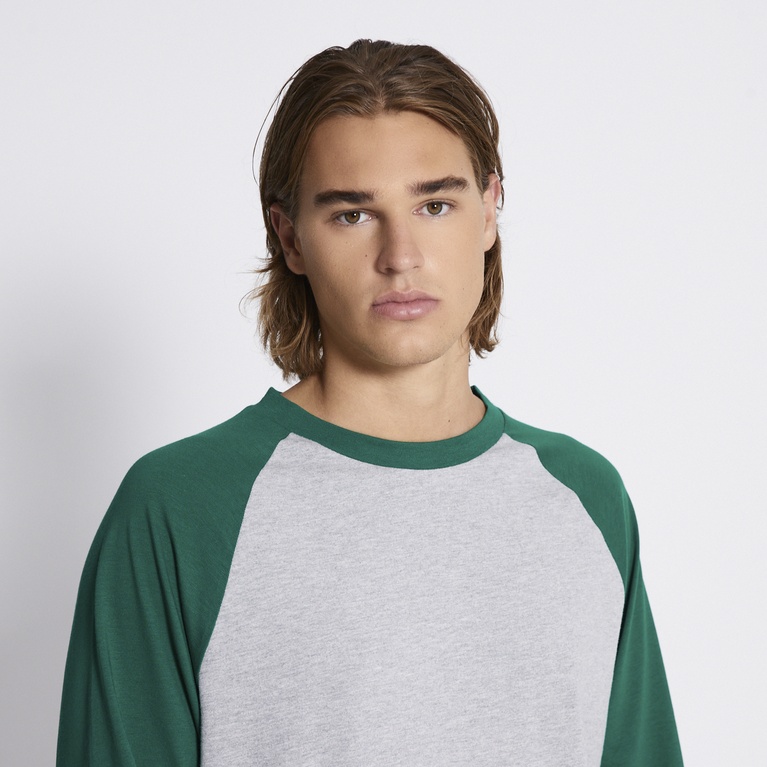 Long sleeve baseball tee "Franklin" Green